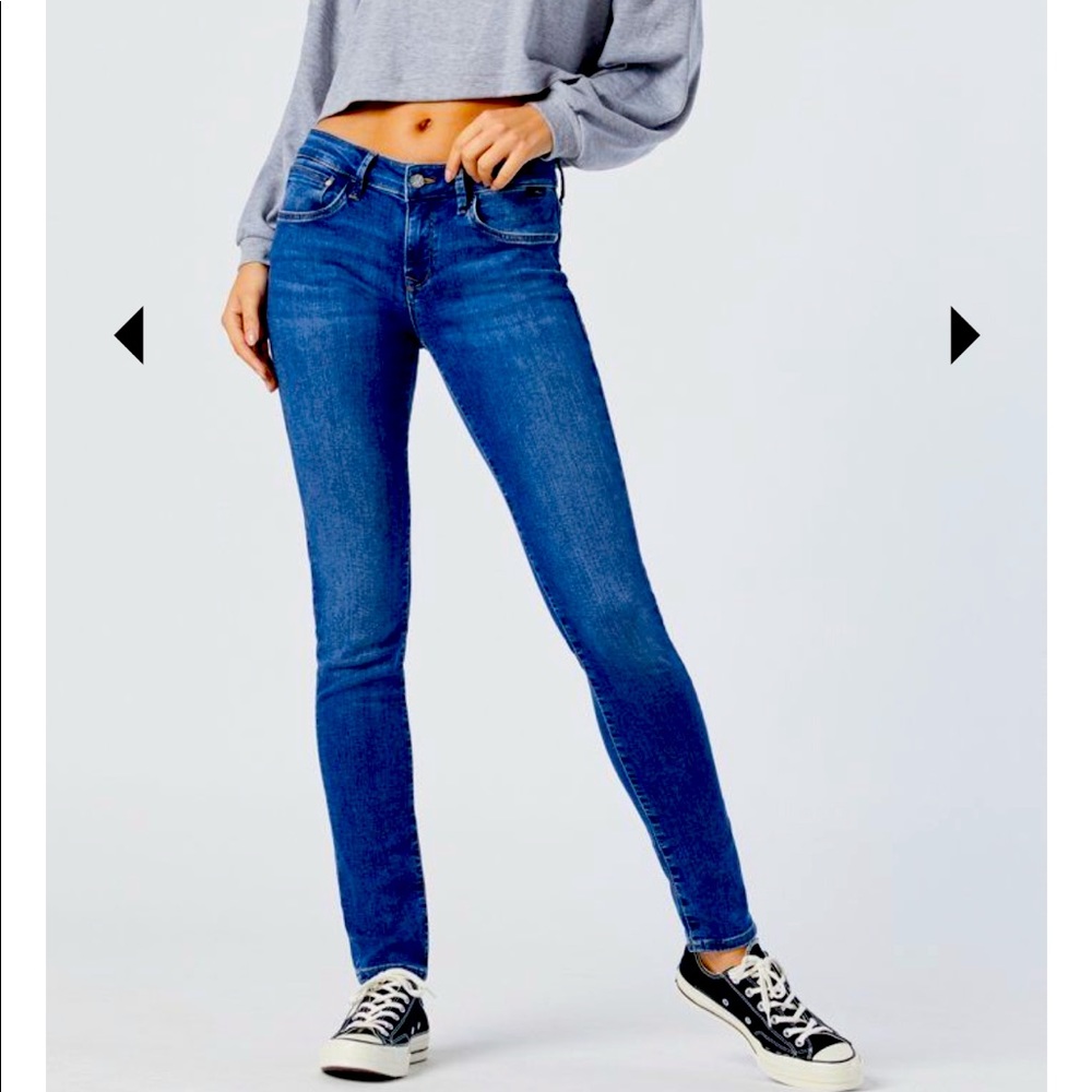 Mavi Grey Alexa Mid-Rise, Skinny Jeans in Purple